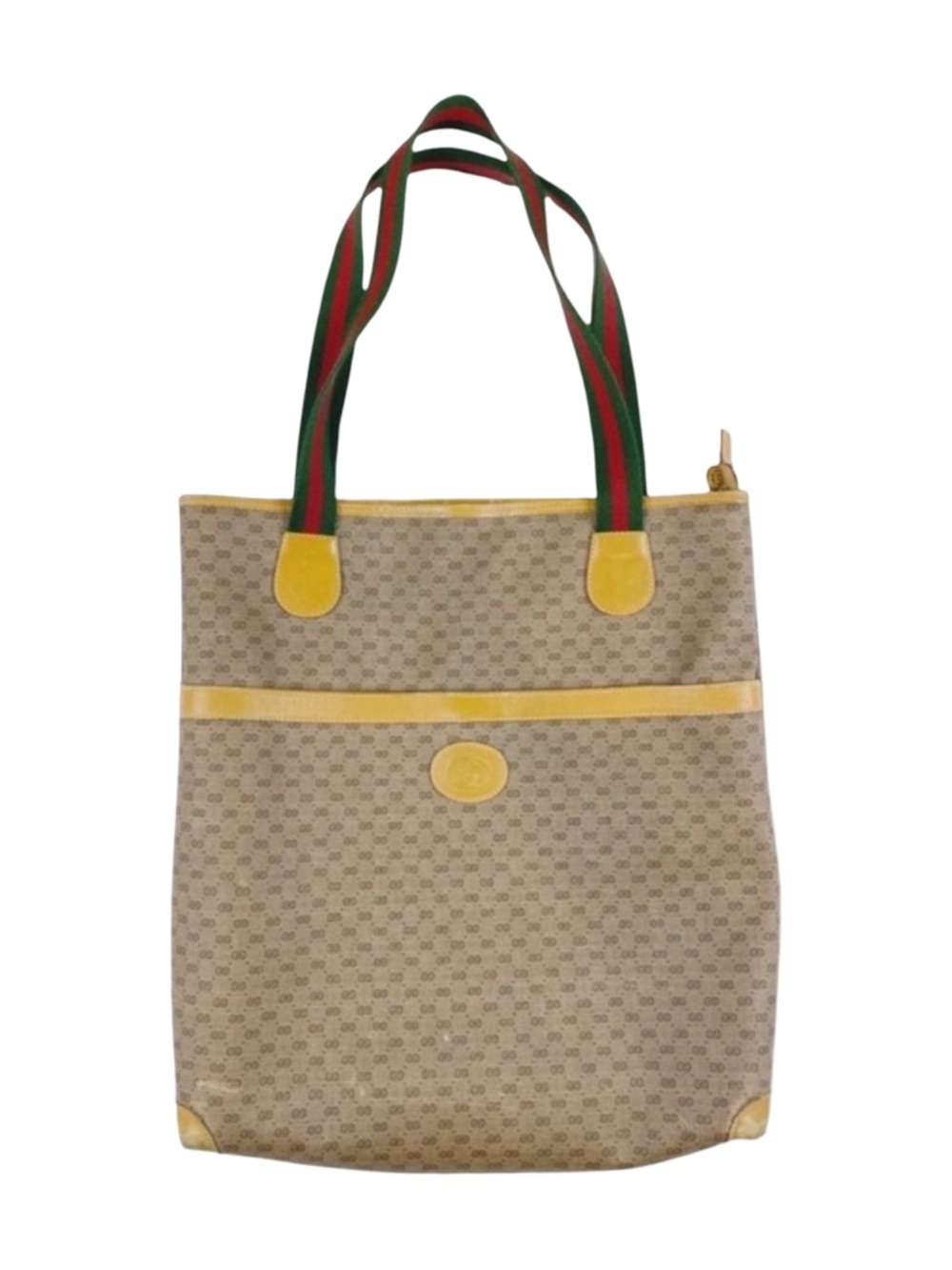 Vintage Gucci Tan Canvas Shoulder Bag - 14" x 16" x 3”